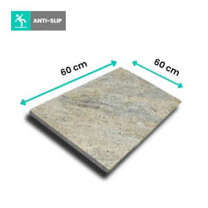 Płytka schodowa granitowa Poler z antypośliziem Cielo Ivory 60x60x2 cm