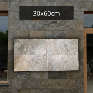 Kamień elewacyjny-dekoracyjny  kwarcytowy Deoli Green 30x60