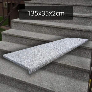 Schodek | Stopnica Granitowa Płomień Bullnose G664 NEW 100x35x2 cm | Obrzeże basenowe