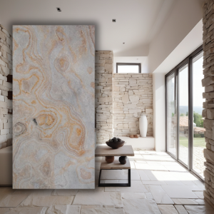 Fornir Kamienny Seul White 122x61 Elastyczne panele elewacyjne