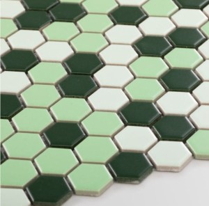 Płytka Heksagon Mały Zielony Mix Matowy 260 x 300mm