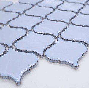 Płytka Arabeska Średnia Baby Blue Połysk 245 x 293mm