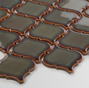 Płytka Arabeska Średnia Szary Palony Połysk 245 x 293mm