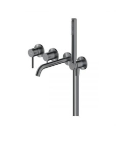 Oltens Molle bateria wannowo-prysznicowa podtynkowa 4-otworowa grafit 34105400