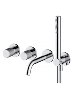 Oltens Hamnes bateria wannowo-prysznicowa podtynkowa 4-otworowa kompletna chrom 34107100
