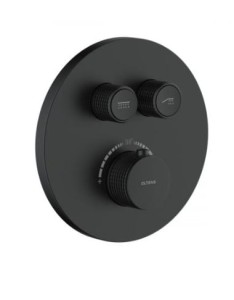 Oltens Onega bateria wannowo-prysznicowa podtynkowa termostatyczna czarny mat 34601300