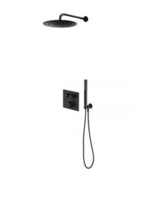 Zestaw Oltens Onega (S) bateria podtynkowa z deszczownicą 30 cm Vindel i kompletem prysznicowym Ume czarny mat 36620300