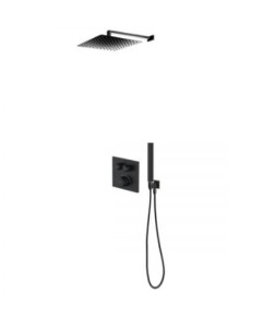 Zestaw Oltens Onega (S) bateria podtynkowa z deszczownicą 30 cm Vindel (S) i kompletem prysznicowym Sog czarny mat 36621300