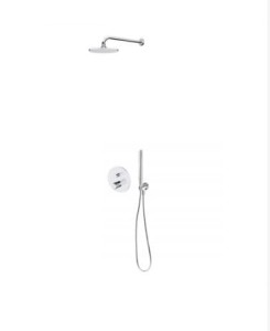 Zestaw Oltens Hamnes bateria podtynkowa z deszczownicą 22 cm Atran i kompletem prysznicowym Ume chrom połysk 36615100