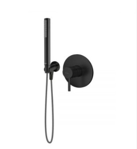 Zestaw Oltens Molle bateria prysznicowa podtynkowa z zestawem prysznicowym Ume Hvita czarny mat 36612300