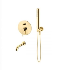 Zestaw Oltens Molle zestaw wannowo-prysznicowy podtynkowy złoty połysk 36602800