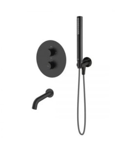 Zestaw Oltens Katla zestaw wannowo-prysznicowy podtynkowy termostatyczny czarny mat 36610300