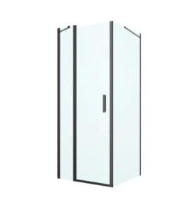 Oltens Verdal kabina prysznicowa 120x100 cm prostokątna drzwi ze ścianką czarny mat/szkło przezroczyste 20214300