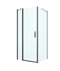 Oltens Verdal kabina prysznicowa 90x90 cm kwadratowa drzwi ze ścianką czarny mat/szkło przezroczyste 20011300