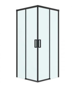 Oltens Breda kabina prysznicowa 80x80 cm kwadratowa czarny mat/szkło 20005300