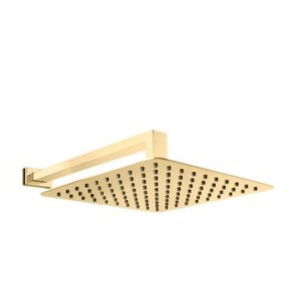 Oltens Vindel (S) Lagan (S) deszczownica 30 cm kwadratowa z ramieniem ściennym złoty połysk 36014800