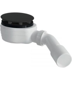 Oltens Pite Turbo syfon do brodzika 90 mm plastikowy czarny mat 08001300