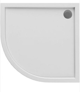 Oltens Superior brodzik 80x80 cm półokrągły akrylowy biały 16001000