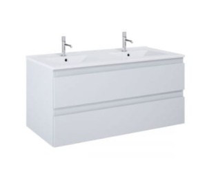 Oltens Vernal szafka 120 cm podumywalkowa wisząca z umywalką szary mat/biały połysk 68464700