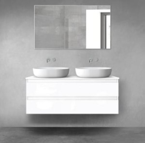 Oltens Vernal szafka 120 cm podumywalkowa wisząca biały połysk 60019000