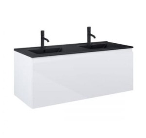 Oltens Vernal umywalka z szafką 120 cm biały połysk/czarny mat 68035000