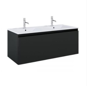 Oltens Vernal umywalka z szafką 120 cm biały połysk/czarny mat 68034300