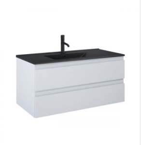 Zestaw Oltens Vernal umywalka z szafką 100 cm czarny mat/szary mat 68038700