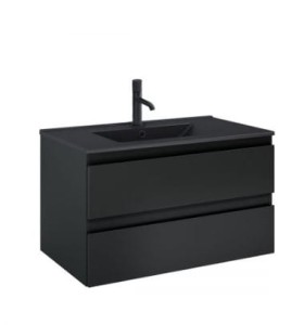 Zestaw Oltens Vernal umywalka z szafką 80 cm czarny mat 68037300