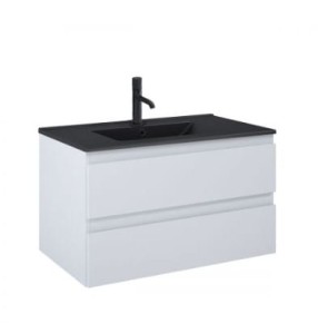 Zestaw Oltens Vernal umywalka z szafką 80 cm czarny mat/szary mat 68037700