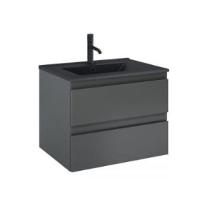 Zestaw Oltens Vernal umywalka z szafką 60 cm czarny mat/grafit mat 68036400