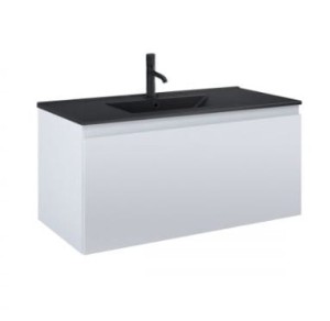 Zestaw Oltens Vernal umywalka z szafką 100 cm czarny mat/szary mat 68017700