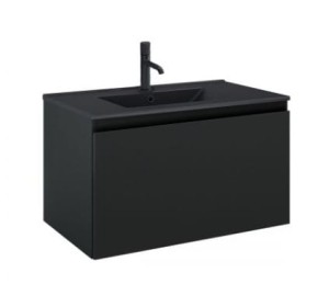 Zestaw Oltens Vernal umywalka z szafką 80 cm czarny mat 68015300