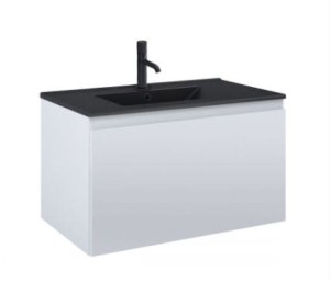 Zestaw Oltens Vernal umywalka z szafką 80 cm czarny mat/szary mat 68015700