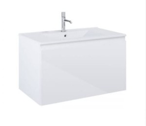 Zestaw Oltens Vernal umywalka z szafką 80 cm biały połysk 68014000