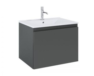 Zestaw Oltens Vernal umywalka z szafką 60 cm biały/grafit mat 68012400