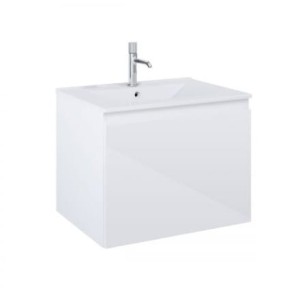 Zestaw Oltens Vernal umywalka z szafką 60 cm biały połysk 68012000