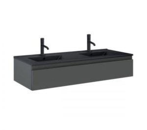 Oltens Vernal umywalka z szafką 120 cm czarny mat/grafit mat 68011400