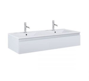 Oltens Vernal umywalka z szafką 120 cm biały połysk/szary mat 68010700