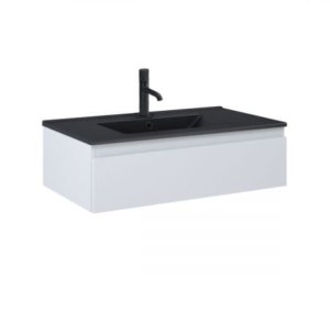 Zestaw Oltens Vernal umywalka z szafką 80 cm czarny mat/szary mat 68007700