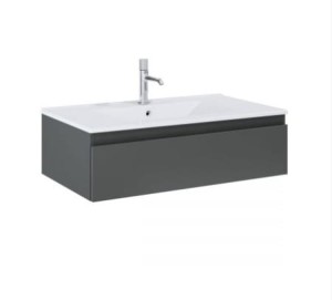 Zestaw Oltens Vernal umywalka z szafką 80 cm biały/grafit mat 68006400