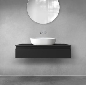 Oltens Vernal szafka 100 cm podumywalkowa wisząca czarny mat 60011300