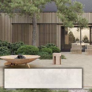 Schody z gresu 2cm Goliat White 120x30x2cm ryflowana antypoślizgowa