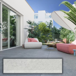 Stopnica gresowa Signum Soft Grey 120x30x2cm ryflowana antypoślizgowa