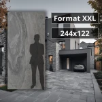 Fornir Kamienny XXL Black Slate 122x244 Elastyczna tapeta kamienna kamień w rolce
