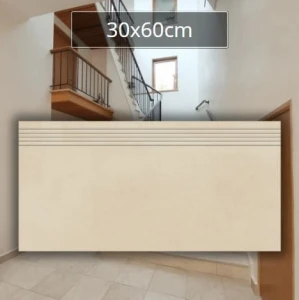 Stopień gresowy Town Beige 30x60 z ryflami antypoślizgowy