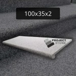 Stopień granitowy szary G603 Bullnose 100x35x2 płomieniowany