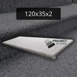 Stopień granitowy szary G603 Bullnose 120x35x2 płomieniowany