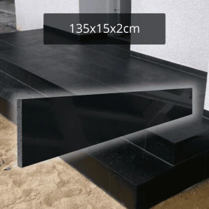 Podstopnica granitowa Bazalt Black  czarna polerowana 135x15x2cm Schody granitowe