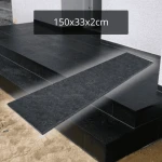 Stopnica granitowa Bazalt Black  czarna płomieniowana 135x33x2cm stopień schodek