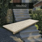 Stopień granitowy yellow pink G682 Bullnose 100x35x2 płomieniowany